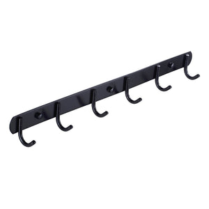 Aothpher Wall Mounted Towel Hook Hanger Coat Hooks with 6 Hooks, Matte Black