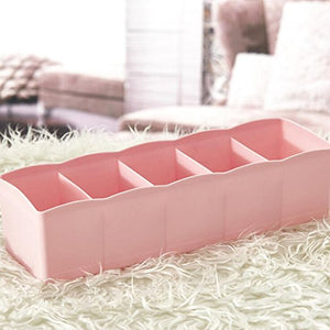 Malloom 5 Cells Drawer Divider Household Storage Box for Tie Underwear Socks Tights Scarves Cosmetic Organization (Green)