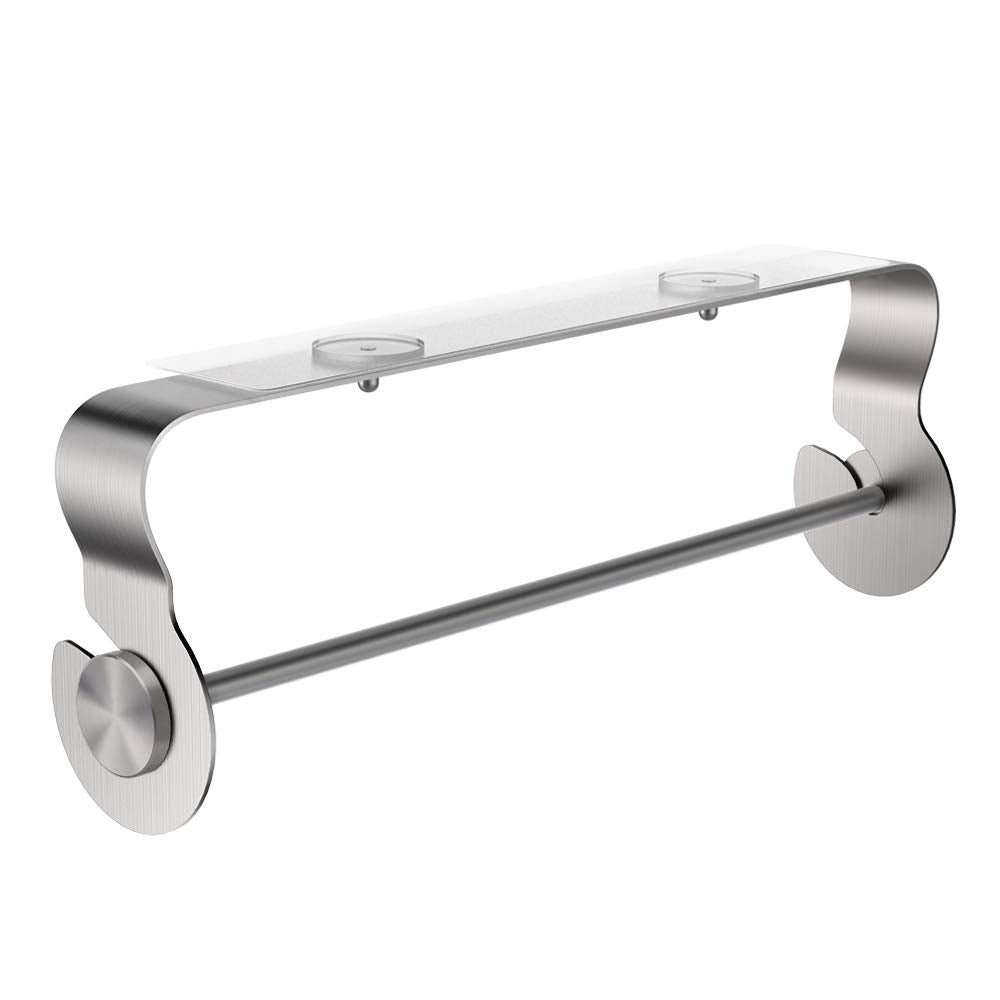 ODesign Adhesive Paper Towel Holder Under Cabinet for Kitchen Bathroom Brushed SUS 304 Stainless Steel - No Drilling