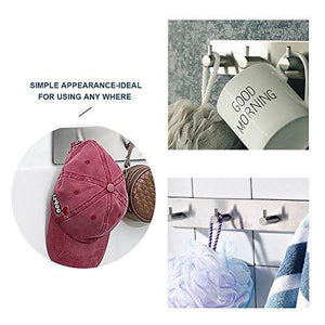 Latest 3m self adhesive hooks key rack yegu brushed sus304 stainless steel heavy duty coat hanger purse robe towel 4 hook rail for bathroom lavatory kitchen contemporary style wall mount no drilling