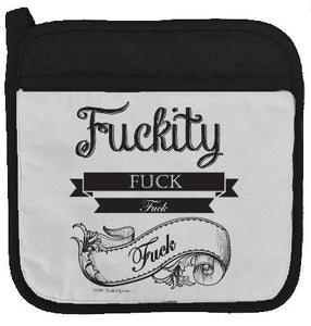 Twisted Wares Pot Holder - F'CKITY F'CK F'CK F'CK - Funny Oven Mitt - Large Hot Pad 9" x 9"