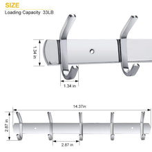 Cheap homaid wall mounted hook rail 14 stainless steel hook rack with 5 dual hanger hooks pack of 2