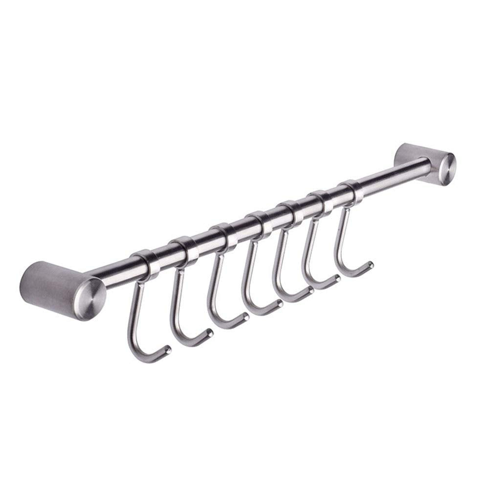 eForwish 304 Stainless Steel Kitchen Utensil Racks with 7 Hooks Hangers Wall Mounted 15