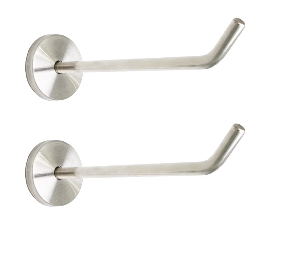 NELXULAS Brushed Stainless Steel Single Heavy Duty Long Coat Hook Robe Hanger Wall Mount Hook, Fit for Kitchen,Bedroom,Living Room, Bathroom,Closets and Garage Storage (5-4/5