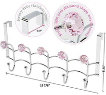 Products galashield over the door hook rack 5 pink acrylic hooks and stainless steel organizer rack 10 hanging hooks