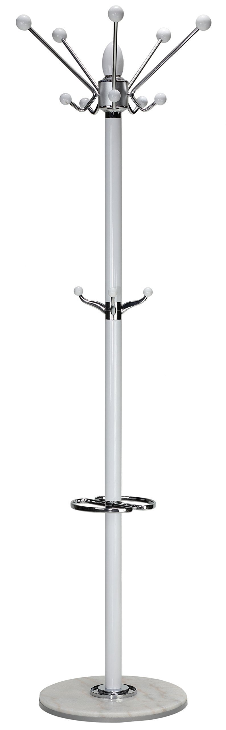 Purchase cortesi home lava coat rack in white lacquer wood and chrome accents white marble
