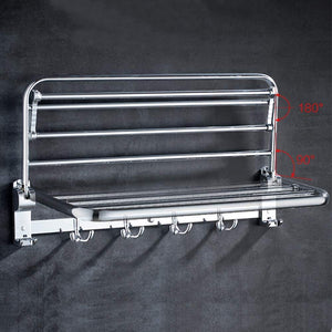 Selection ddss towel rack stainless steel multi function foldable perforated bathroom shelf suitable for bathroom color c