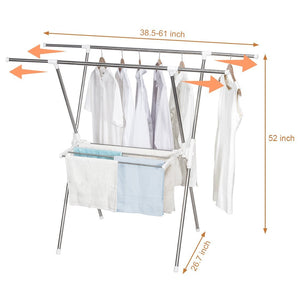 Kitchen storage maniac expandable clothes drying rack heavy duty stainless steel laundry garment rack 38 61 inch wide