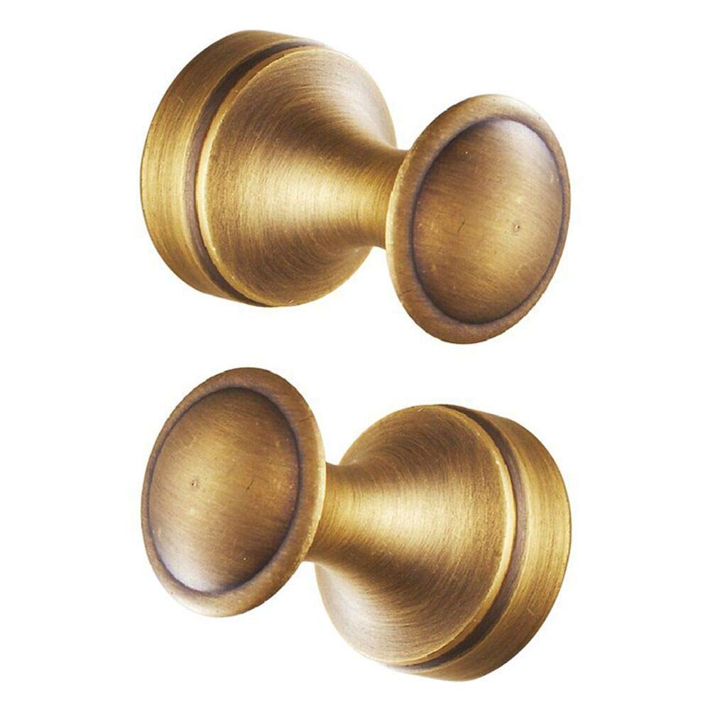 BigBig Home Bath Towel Hooks Coat Hanger Antique Brass Finish Brass Material, Heavy Duty Coat Hook Wall Mounted.(Antique Brass, Pack of 2)