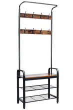 Results zncmrr entryway hall tree with shoe bench rustic coat rack industrial entryway furniture organizer with 8 double hooks and storage shelf for hallway bedroom living room easy assembly