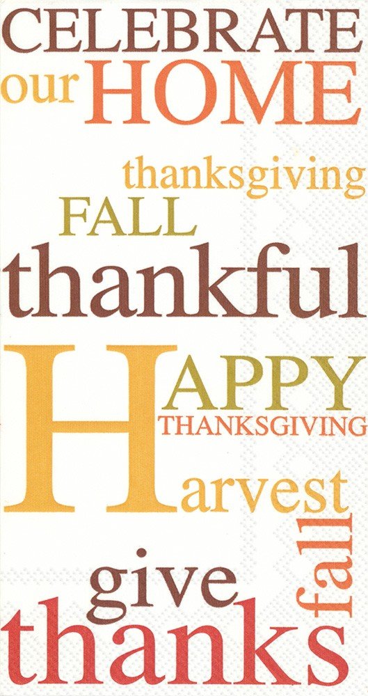 Ideal Home Range 32 Count 3-Ply Paper Guest Towel Napkins, Thanksgiving Celebrate Our Home