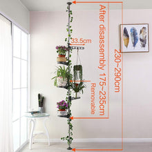 Best hershii 5 layer indoor plant stand pole spring tension rod corner flower display rack holder adjustable telescopic floor to ceiling shelf space saving grey