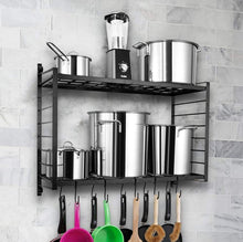 Great sparkworks 2 tiered wall mounted pot rack