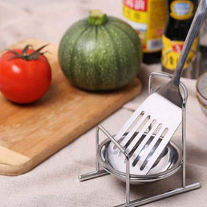 Storage organizer anqi stainless steel pot cover lid rack soup spoon holder multifunctional kitchen stacks spade rack for cooking tool 2pcs