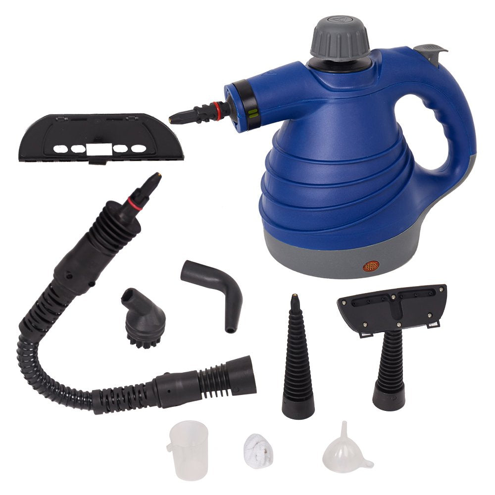 Dporticus Unknown Handheld Pressurized Cleaner with 9-Piece Accessory Set for Stain Removal, Carpets, Curtains, Car Seats (Blue)