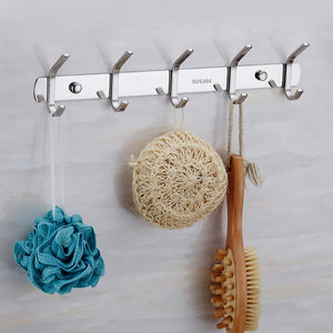 Buy homaid wall mounted hook rail 14 stainless steel hook rack with 5 dual hanger hooks pack of 2