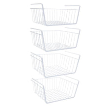 Cheap homeideas 4 pack under shelf basket white wire rack slides under shelves storage basket for kitchen pantry cabinet