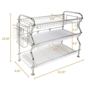 Featured nex ht kc815s m 3 tier stainless steel dish drainer rack 22 2 l x 9 4 w x 20 3 h