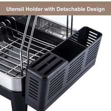 Amazon best kedsum rust proof stainless dish rack 2 tier detachable dish drying rack with removable utensil holder dish drainer with 360 degrees adjustable swivel spout for kitchen counter
