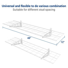 Selection fleximounts 1 x 4 white 2 pack 1x4ft 12 inch by 48 inch wall shelf garage storage rack 12 x 48