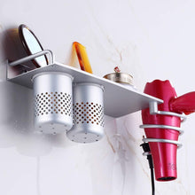 Discover the mylifeunit wall mount hair dryer hanging rack organizer aluminum hair dryer holder with 2 cups