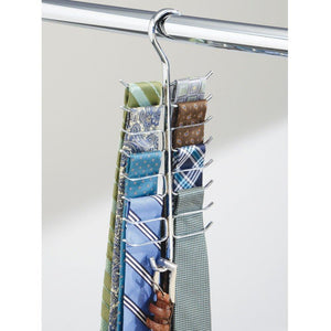 Organize with interdesign axis vertical closet organizer rack for ties belts chrome