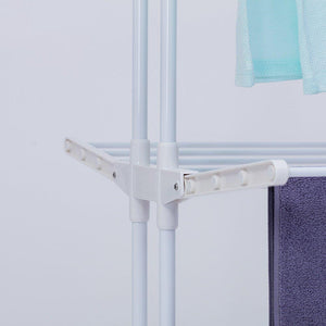 Discover yubelles 2 tier rolling clothes drying rack collapsible laundry dryer hanger foldable durable hanging rods indoor outdoor use white