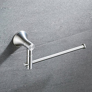 Ping Bu Qing Yun Towel Bar Stainless Steel Single Bar Kitchen Bathroom Rotary Perforated Bathroom Small Towel Ring Hanger 11cm26.5cm8cm Towel Rack