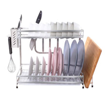 Try 304 stainless steel dish dryer rack cutting board holder and kitchen dish drainer for kitchen counter top silver 17 3x6 1x13 5inch