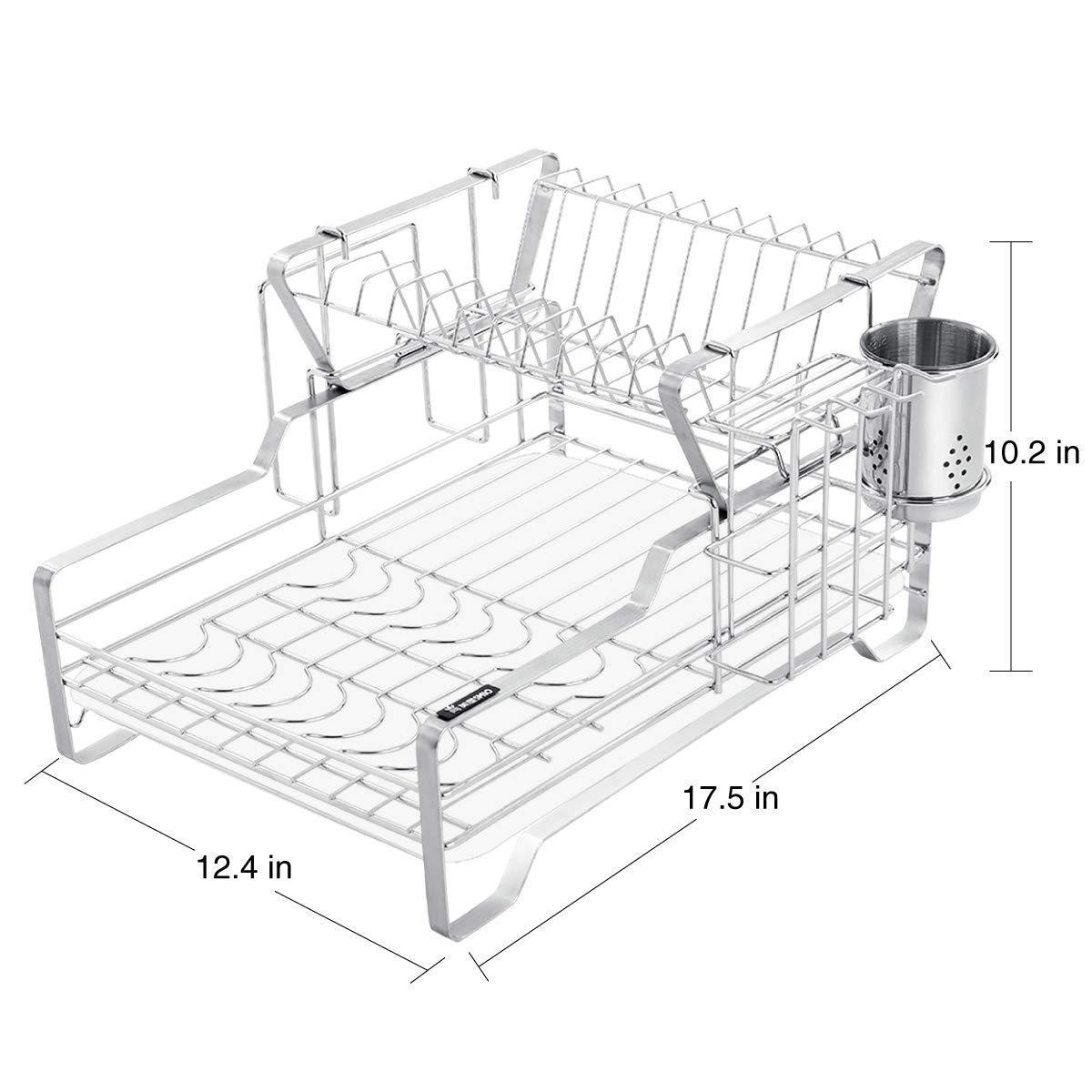 Get Smio 2 Tier Dish Rack 304 Stainless Steel Dish Drying Rack – Retail ...