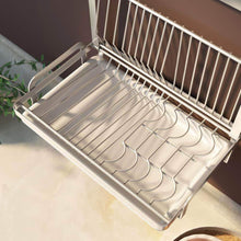 Order now ctystallove foldable stainless steel dish drying rack with drainboard wall mounted metal mesh storage organizer holder