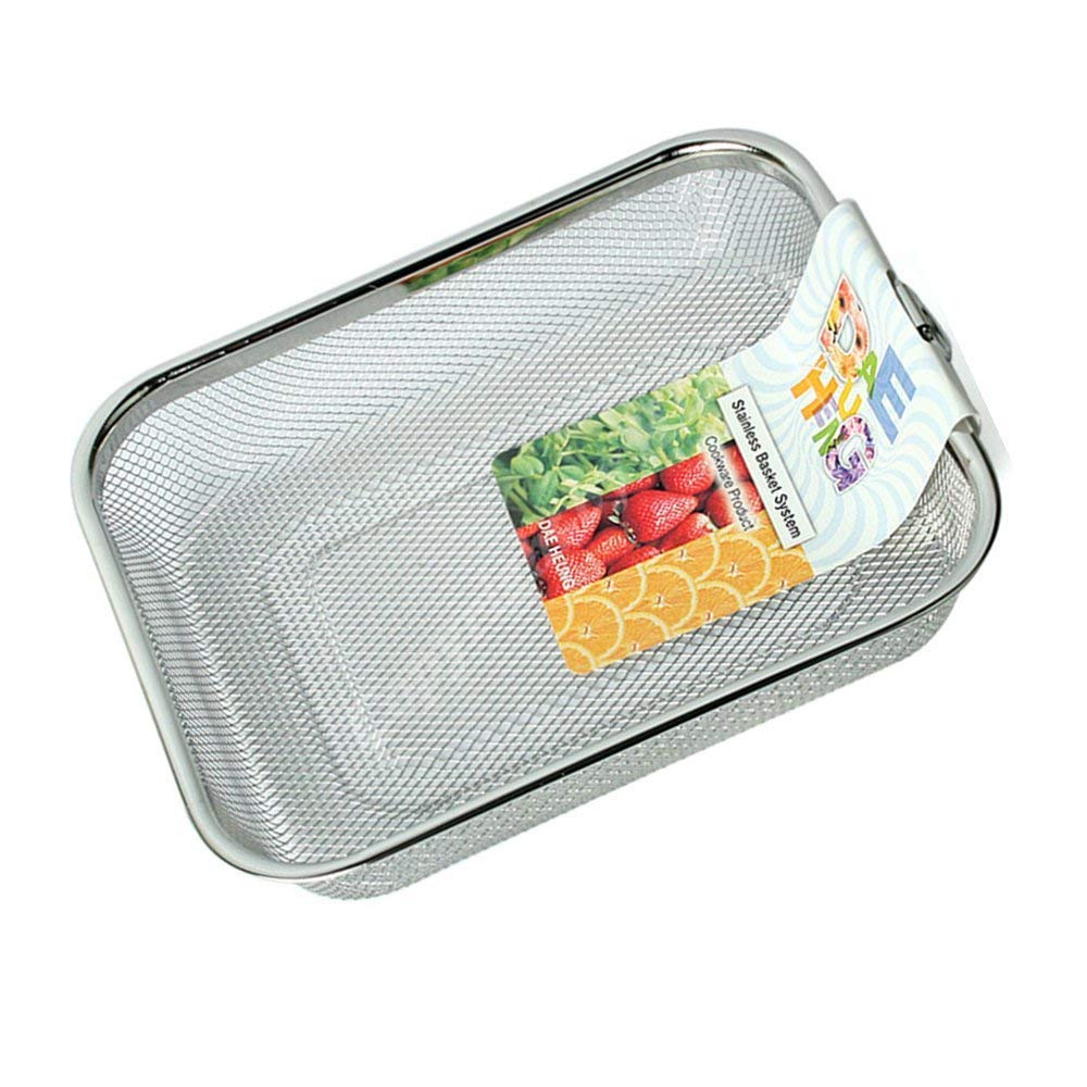 Rectangle Strainer Stainless Steel Mesh Sink Basket L8×D6.5×H1.7(inch) Vegetable Fruit Colander Strainer Kitchen Tools 1pcs