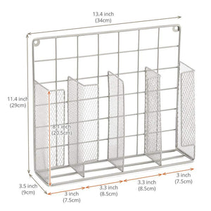 Storage ezoware silver finish wall door mount kitchen wrap organizer silver rack for food storage bags aluminum foil wax paper sandwich bags plastic wrap