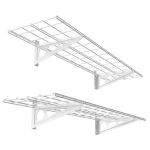 Select nice fleximounts 1 x 4 white 2 pack 1x4ft 12 inch by 48 inch wall shelf garage storage rack 12 x 48