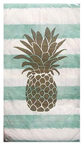 Hoffmaster Pineapple Stripes Guest Towel Hostess Buffet Paper Napkins (1384), 36-ct