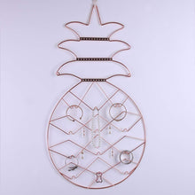 Top rated jewelry organizer nugoo pineapple shape hanging jewelry display holder wall mount jewelry rack for earrings necklaces and bracelets rose gold