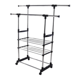 Shop here vipeco double garment rack clothes adjustable portable hanging rail by home discou