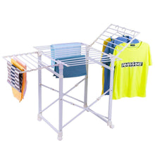Buy tangkula folding drying rack laudry shelf heavy duty clothes hanging rack with wheels white 002