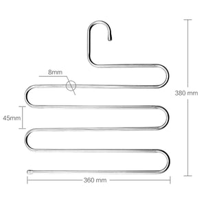 New 5 layers stainless steel s type storage space saver storage rack trousers hanger