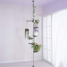 Amazon hershii 5 layer indoor plant stand pole spring tension rod corner flower display rack holder adjustable telescopic floor to ceiling shelf space saving grey