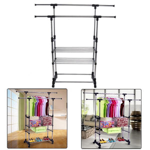 Select nice vipeco double garment rack clothes adjustable portable hanging rail by home discou