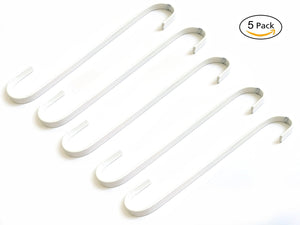 8 inches Stainless Steel Flat S Shaped Hooks Heavy Duty S Hooks,Pack of 5 (White)