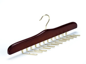 Storage organizer amber home gugertree wooden tie and belt racks tie hangers holds 24 ties cherry color golden hook