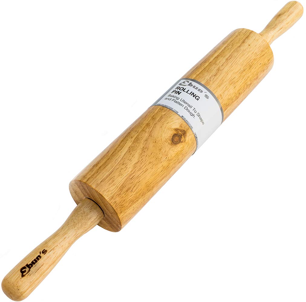 Ebuns Rolling Pin for Baking Pizza Dough, Pie & Cookie - Essential Kitchen utensil tools gift ideas for bakers (Traditional Pins 10