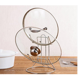 Get atk stainless steel pot lid rack lid holder lid rack for pots and pans lid holder while cooking silver color