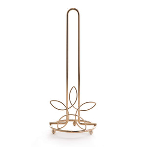 BINO 'Lily' Kitchen Paper Towel Holder, Gold - Free Standing Decorative Easy Tear Kitchen Paper Towel Roll Dispenser