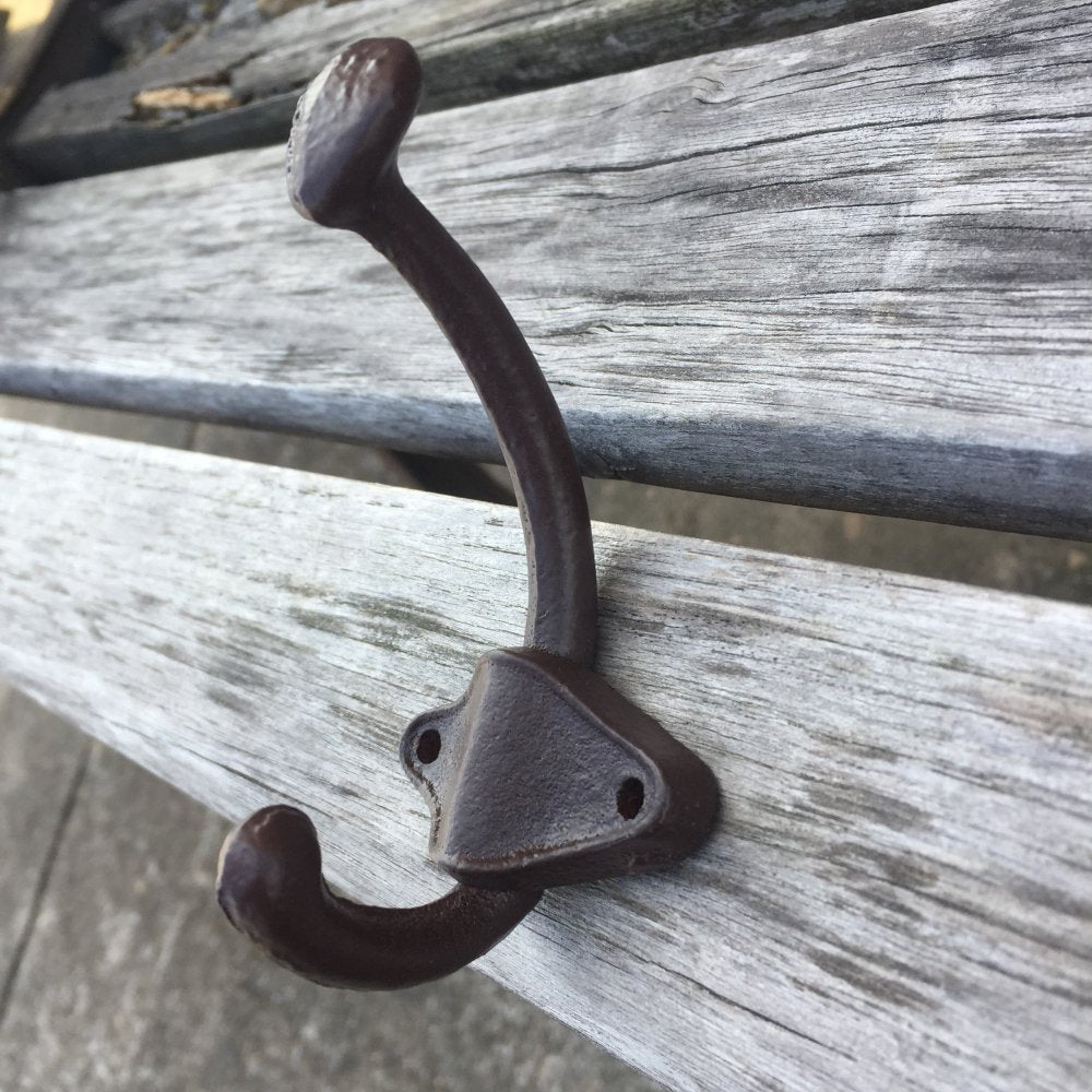 Vintage Style Cast Iron Double Wall Coat Hooks and Hat Hook 3 3/4