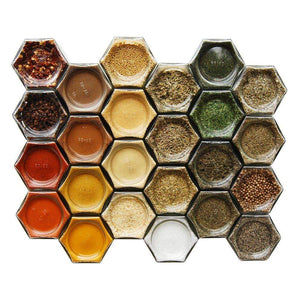 Products gneiss spice everything spice kit 24 magnetic jars filled with standard organic spices hanging magnetic spice rack large jars silver lids