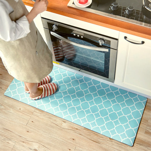 Ustide Blue Geometry Design Kitchen Rug Runner,Non-Slip Oil Proof Rug for Kitchen/Bedroom/Entryway,17.7x59