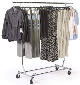 Top rated displays2go adjustable and collapsible rolling clothes rack chrome finish